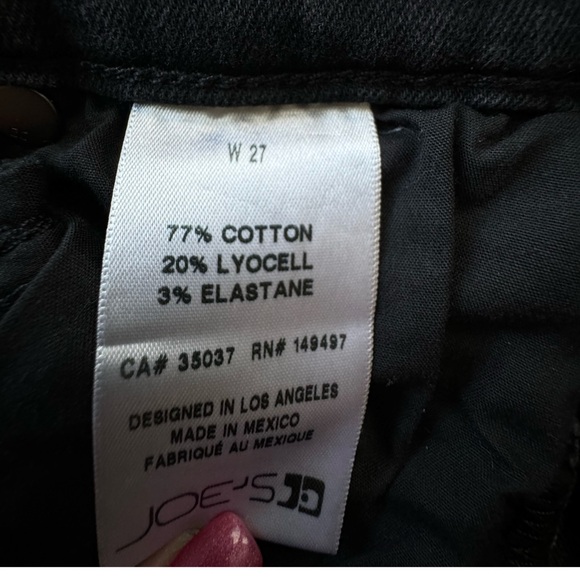 Joe’s jeans black mid rise straight ankle frayed hem size 27 waist - Picture 6 of 8